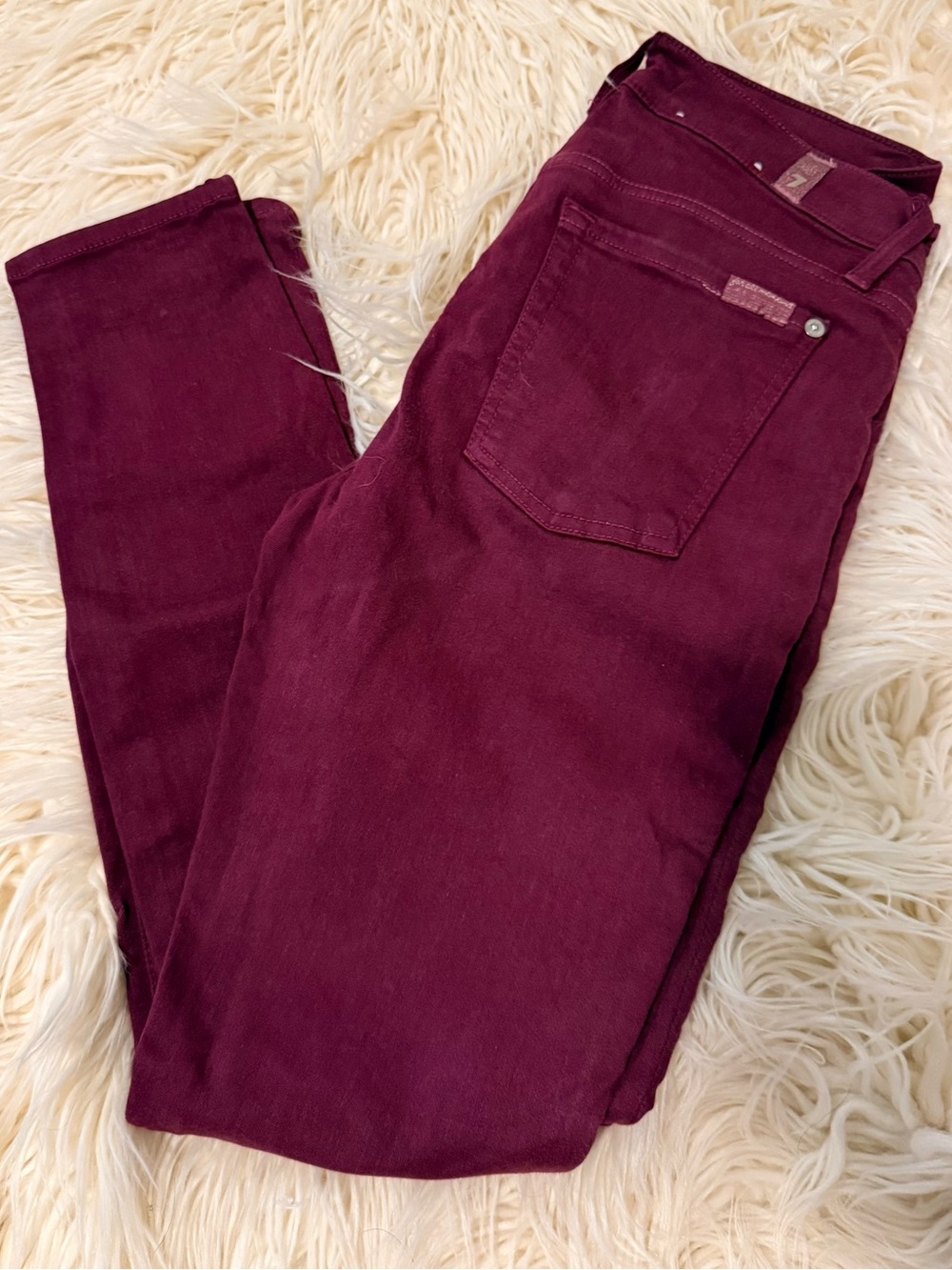 7 for all mankind purple skinny jeans size 27